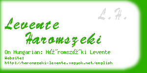 levente haromszeki business card